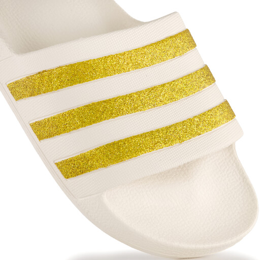 Adilette Aqua dames badslippers wit goud