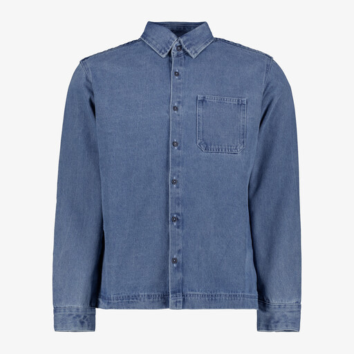 Heren denim overhemd blauw