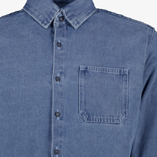 Heren denim overhemd blauw