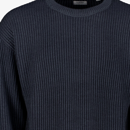 Ribgebreide heren trui donkerblauw