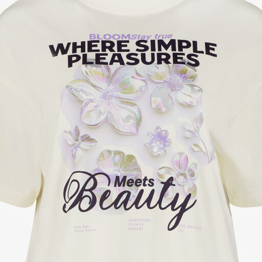 Dames T-shirt met opdruk ecru