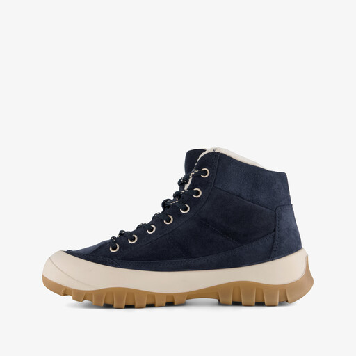 Suède dames veterboots blauw