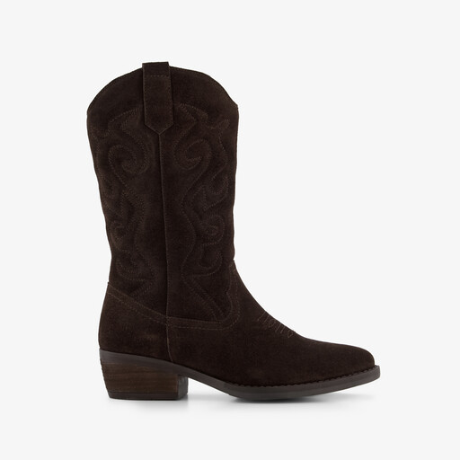 Suède dames cowboylaarzen bruin