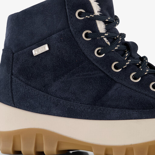Suède dames veterboots blauw