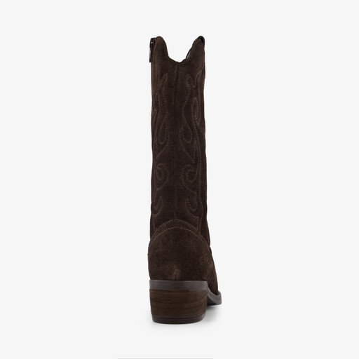 Suède dames cowboylaarzen bruin