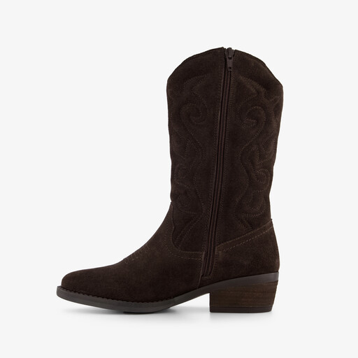 Suède dames cowboylaarzen bruin
