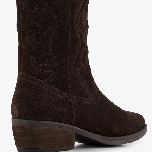 Suède dames cowboylaarzen bruin