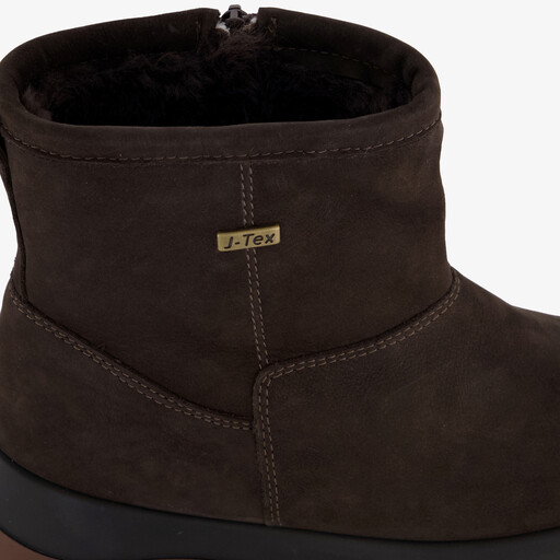 Gevoerde leren dames outdoor boots bruin