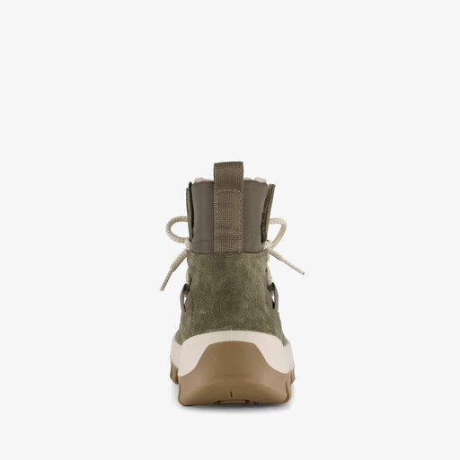 Suède dames veterboots groen