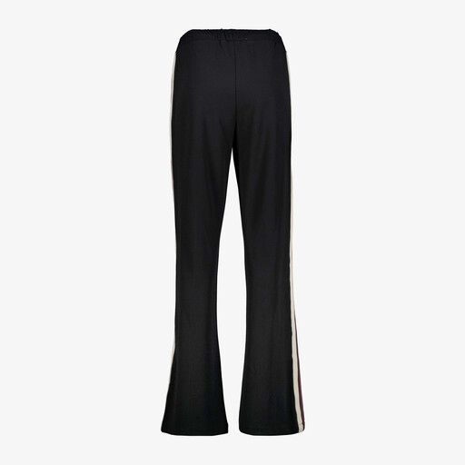 Dames wide leg broek met bies zwart