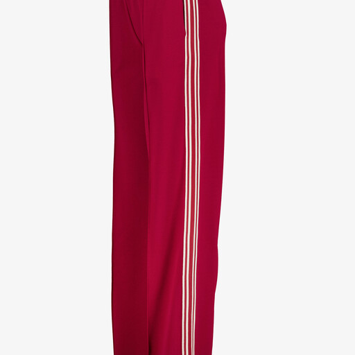 Dames wide leg broek met bies rood