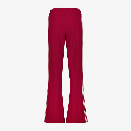 Dames wide leg broek met bies rood