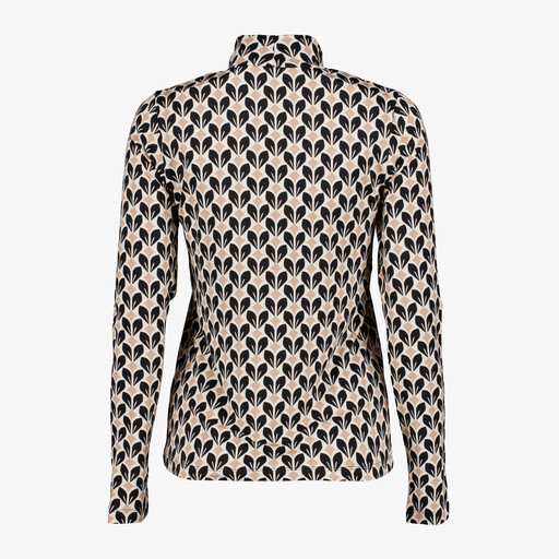 Dames coltrui met grafische bloemenprint beige