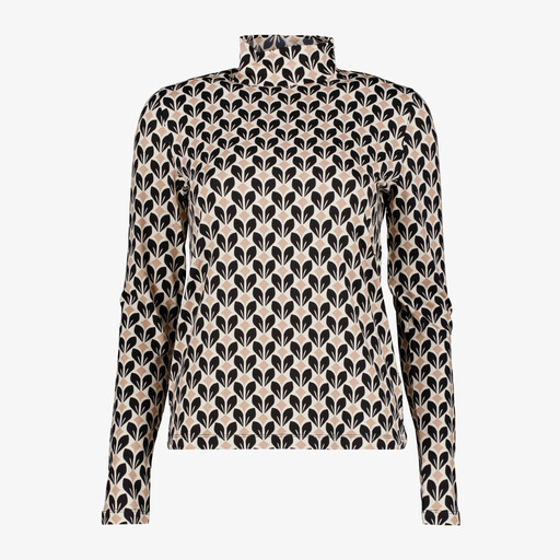Dames coltrui met grafische bloemenprint beige