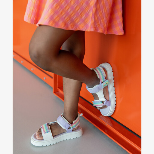 Sandalen meisjes met regenboog