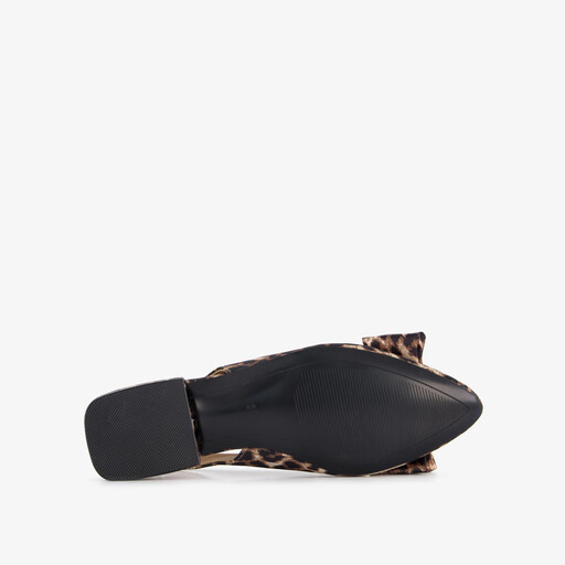 Dames slingbacks met strik en panterprint