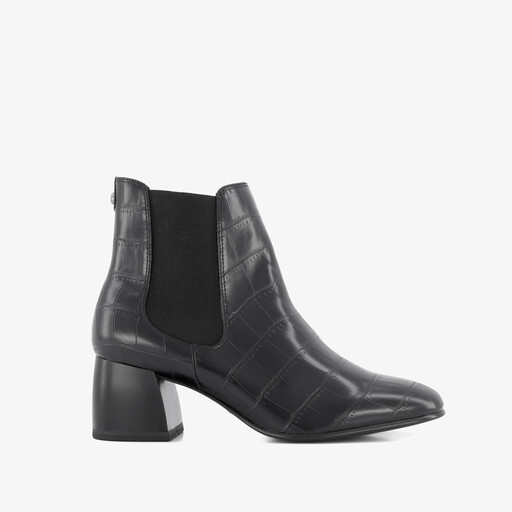 Dames enkellaarsjes mt croco print zwart