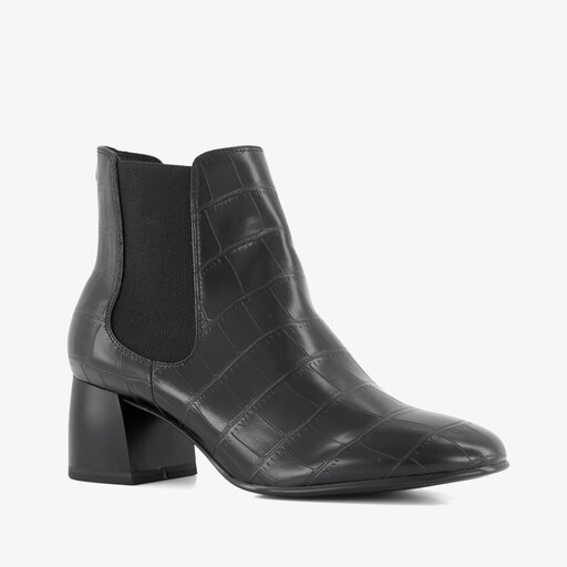 Dames enkellaarsjes mt croco print zwart