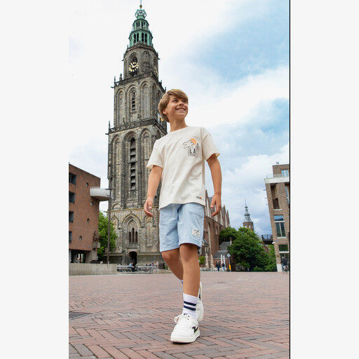 Jongens T-shirt met opdruk wit