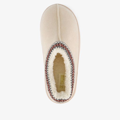 Gevoerde meisjes pantoffels beige