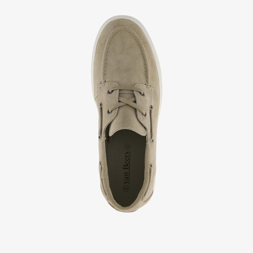 Van Beer leren heren bootschoenen beige