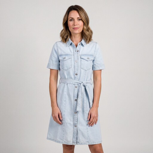 Dames denim jurk lichtblauw
