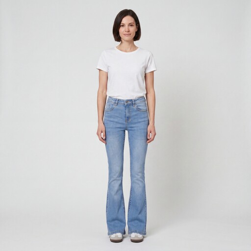 Dames flared jeans lichtblauw