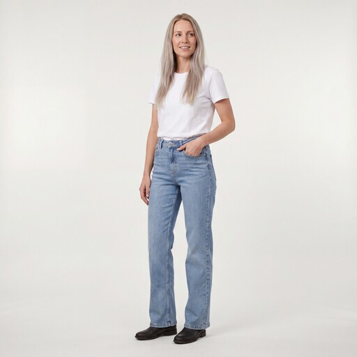 Dames wide leg jeans lichtblauw lengte 31