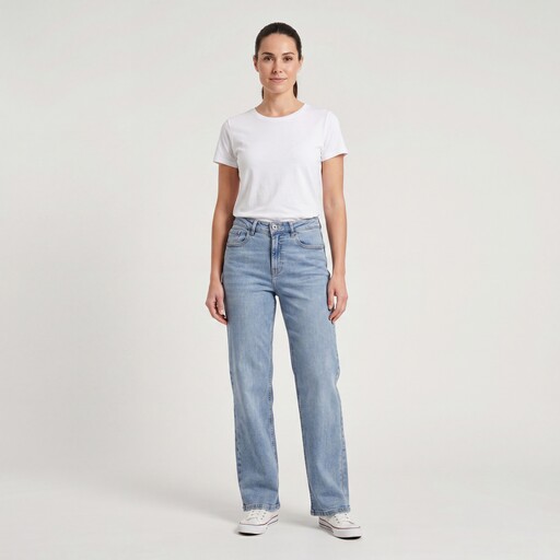Dames wide leg jeans lichtblauw lengte 33