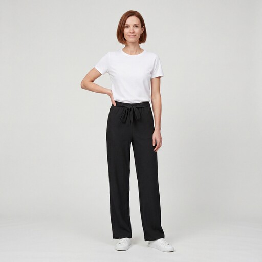 Twoday wijde broek dames zwart