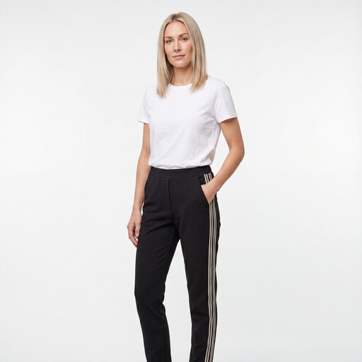 Dames broek met bies zwart