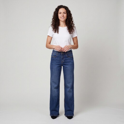 Dames wide leg jeans donkerblauw lengte 31