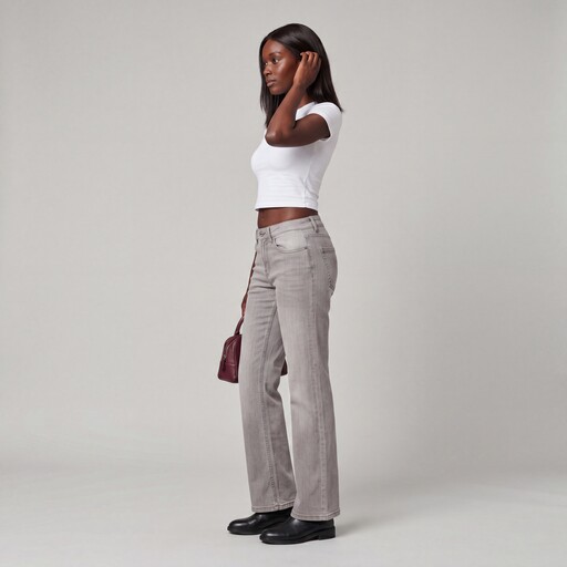 Dames wide leg jeans grijs lengte 31