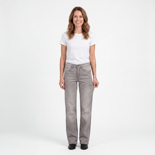 Dames wide leg jeans grijs lengte 33
