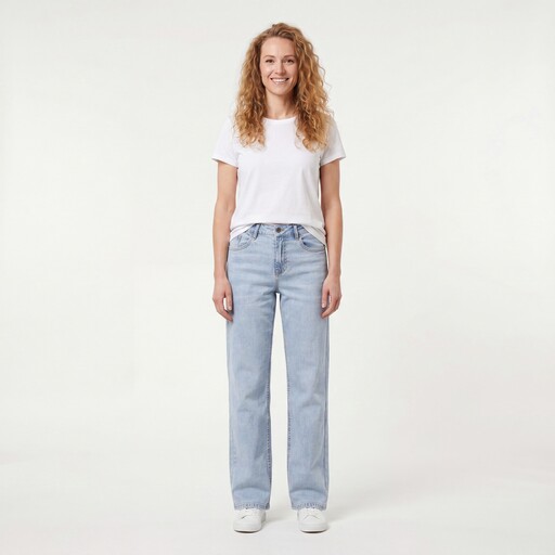 Dames wide leg jeans lichtblauw lengte 31