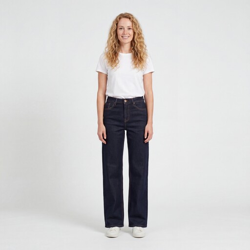 Dames wide leg jeans donkerblauw lengte 31