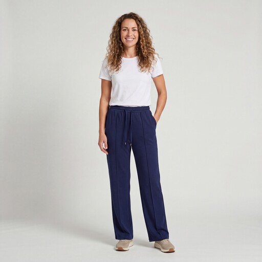 Dames wide leg broek blauw
