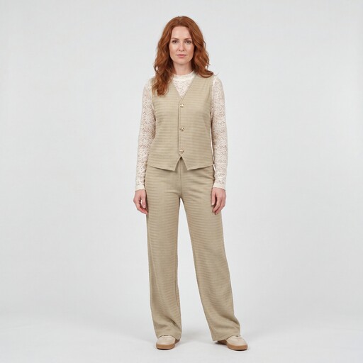 Dames gilet beige