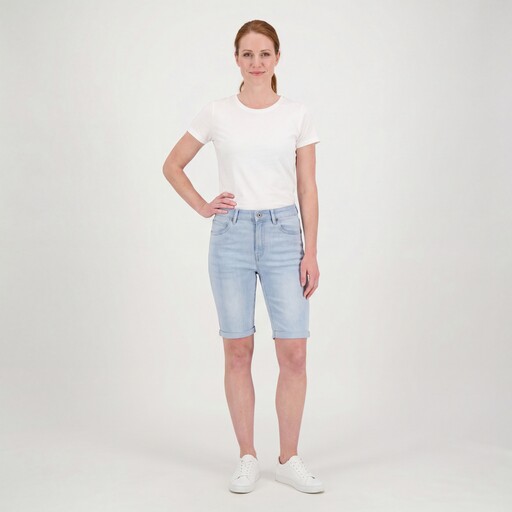 Dames denim bermuda lichtblauw