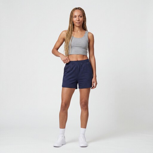 Dames sweatshort donkerblauw