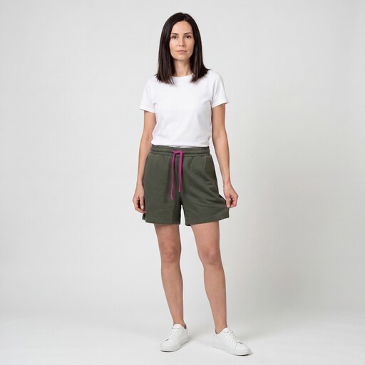 Dames sweatshort donkergroen