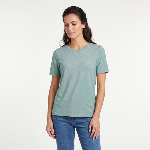Dames top met glitters groen
