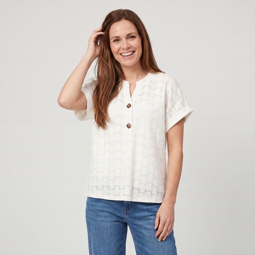 Gehaakt dames T-shirt wit