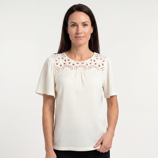 Dames T-shirt met borduursel wit