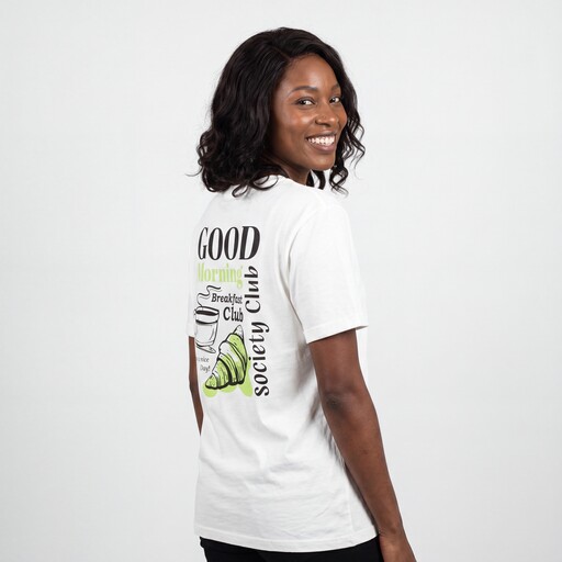 Dames T-shirt met backprint wit