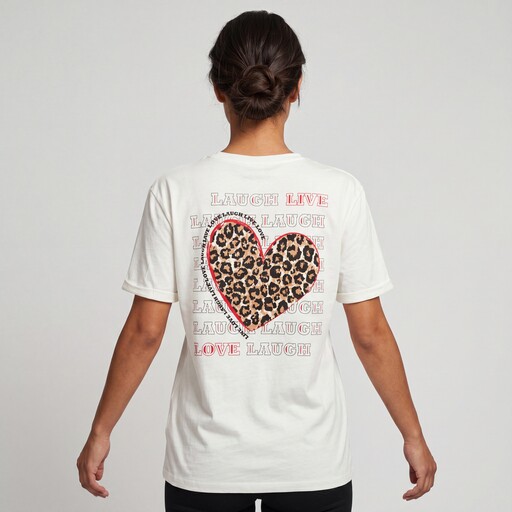 Dames T-shirt met backprint wit