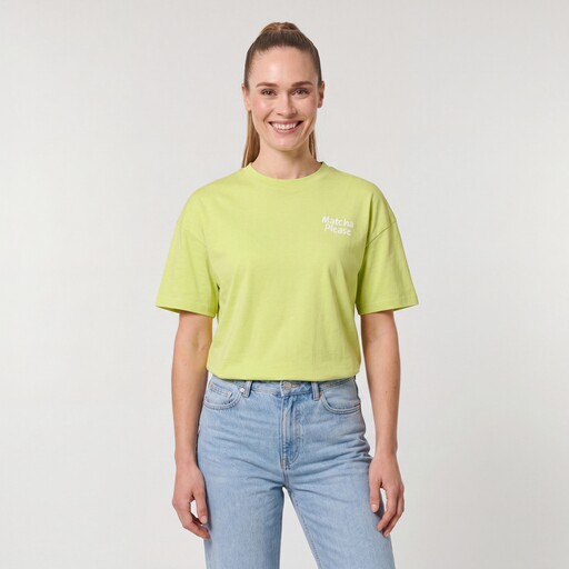 Dames T-shirt met matcha backprint groen