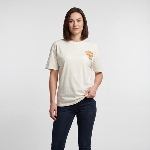 Dames T-shirt met backprint ecru