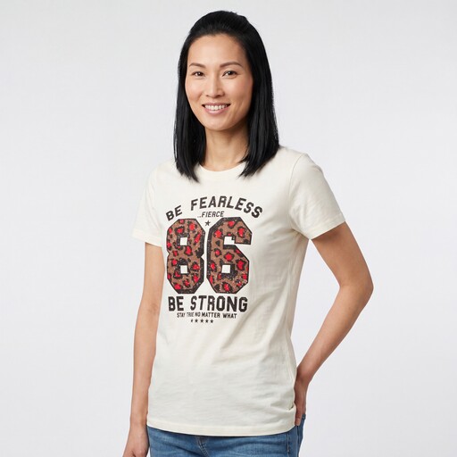 Dames T-shirt met opdruk wit