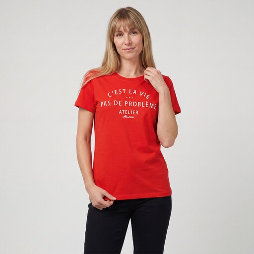Dames T-shirt met opdruk rood